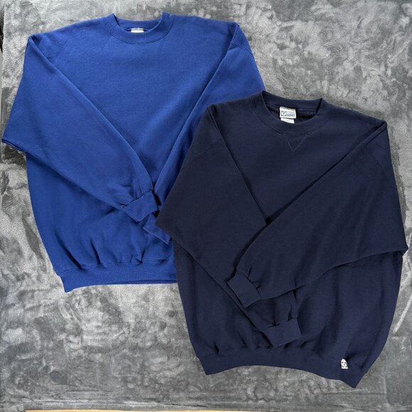 Lot of 2 Discus Athletic Blank Crewneck Sweatshirts Men 2XL Made USA Vintage NWT - Picture 1 of 12
